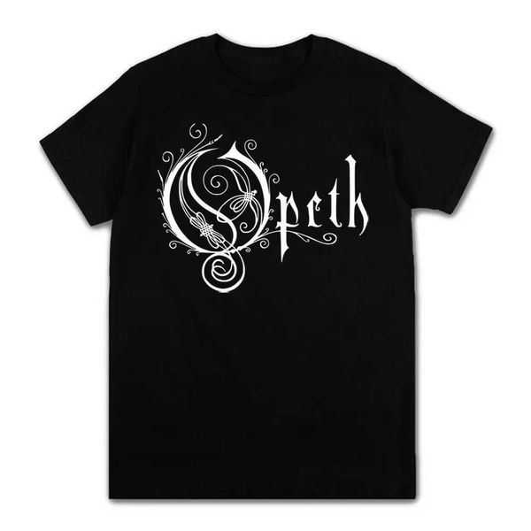 T-shirts masculins 2024 T-shirt imprimé du groupe de death metal vintage d'été pour hommes pour hommes Fashion Opeth Band court-slved TS 100% coton strtwear t240506