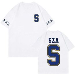 T-shirts masculins 2024 SZA S Jersey SOS Merch T-shirt Top Coton Coton à manches courtes Boys and Girls T-shirt Y2K T-shirtl2403