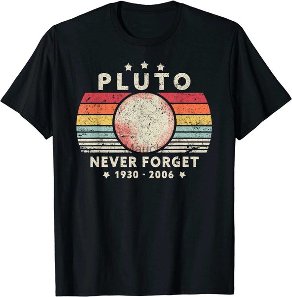 T-shirts pour hommes 2024 T-shirt Hommes Tops d'été T-shirts T-shirt Homme Ne jamais oublier Pluto Chemise Style rétro Drôle Space Science Tshirt DG33