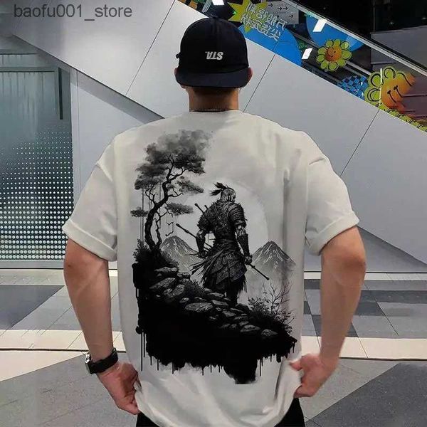 Camisetas para hombres 2024 Camisetas para hombres Samurai japonés 3D Ropa masculina impresa Street Harajuku Tops Diario Casual Manga corta Camisetas de gran tamaño Q240220