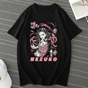Mannen T-shirts 2024 T-shirts Kimetsu Geen Yaiba Nezuko Kamado Zomer Tee Harajuku Tops Demon Slayer Anime Manga Shirt voor Vrouw Mannen Kleding