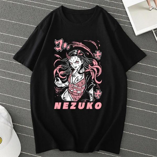 Camisetas para hombre 2024, camisetas Kimetsu No Yaiba Nezuko Kamado, camisetas de verano Harajuku, camisetas de Manga de Anime Demon Slayer para mujer y hombre, ropa