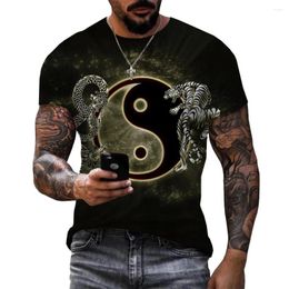 T-shirts masculins 2024 Tai Chi huit diagrammes Graphic Men Fashion Trend Personalité 3D Imprimé coul
