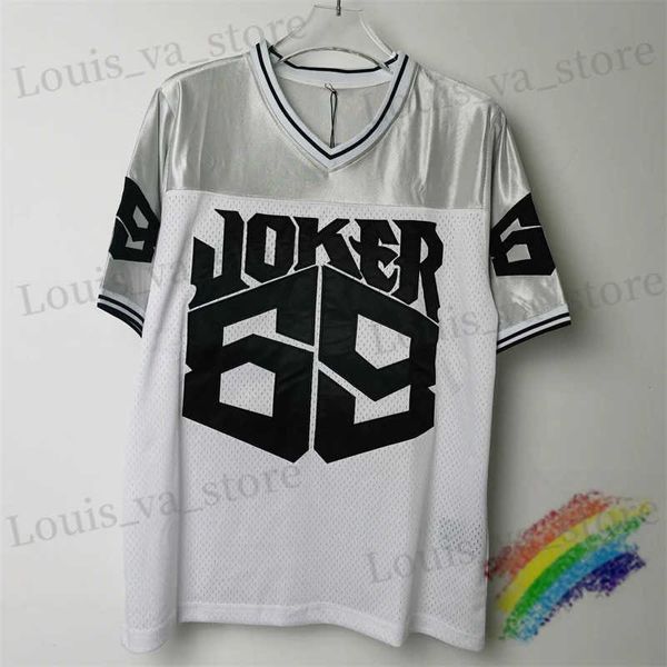 T-shirts masculins 2024SS Patchwork en V V 69 Joker Rugby Jersey T-shirt Men Femmes T-shirt surdimensionné TOP TS TS T240419