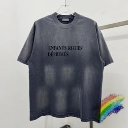 T-shirts pour hommes 2024ss ERD Chemise lavée Hommes Femmes Qualité Détruire Tops Tee T-shirt