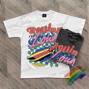 T-shirts hommes 2024ss Rolling RL EXCLUSIF MIA 23 LINE UP T-shirt Hommes Femmes Haute Qualité Lavé Graffiti Top Ts T-shirt T240325