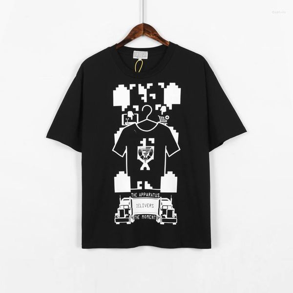 T-shirts pour hommes 20ss C. E CAVEMPT Shirt The Apparatus Coat Hanger Train Pattern Top Tee Streetwear T-shirt à manches courtes