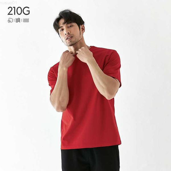 T-shirts pour hommes 210g T-shirt poids lourd Hommes manches courtes rétro Amy Click T-shirt rouge vif chinois pur coton T L230715