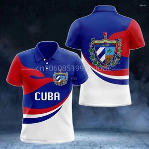 Mannen T-shirts 2203 CUBA Nationale Embleem Gedrukt Polo Shirt Cubaanse Vlag Grote T-shirt Harajuku Korte Mouw Casual