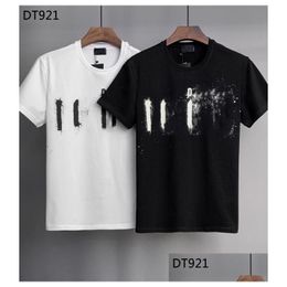Heren T-shirts 22Ss Mannen T-shirt Designer D2 Heren Shirt Tops Luxe Dsquare Print Shorts Oneck Korte Mouw Men039S Shirts Dt2022 Dsq Dhave