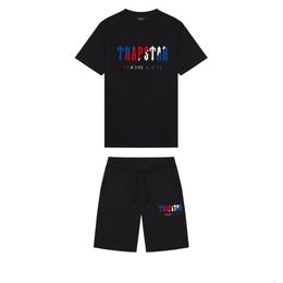 T-shirt da uomo 22Ss Mens New Trapstar London T-Shirt - Tuta in cotone nero Set Street Couple Drop Delivery Abbigliamento Abbigliamento Tees Dhtmz