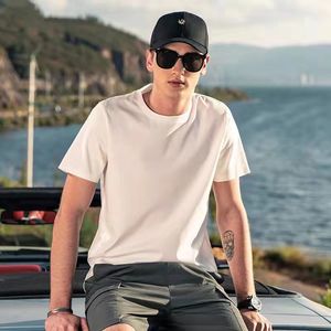 T-shirts pour hommes Cool Ice Silk Cotton Solid Color Mercerized T-Shirt Base