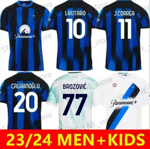 T-shirts voor heren 23 24 Barella Dimarco Soccer Jerseys Inter Dzeko Lautaro 2023 2024 Brozovic Calhanoglu Alexis J.Correa Milan voetbalshirt Heren Jersey Kids Kit