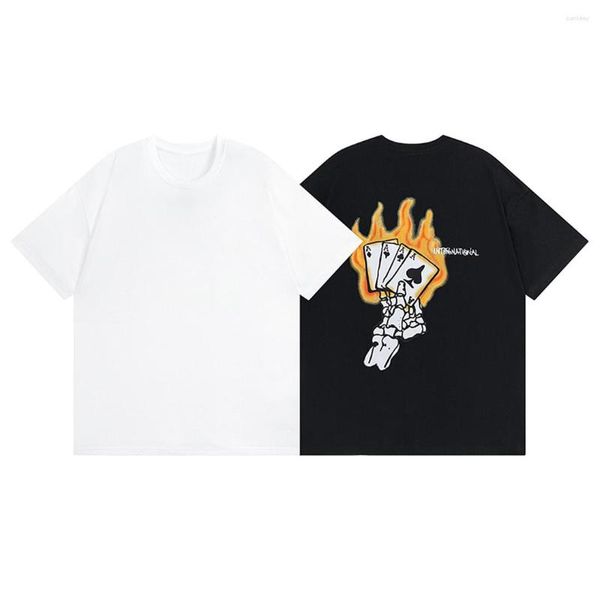 Camisetas para hombre 23 Camiseta con estampado de cartas de póquer Ropa de moda de alta calidad Unisex Casual de manga corta