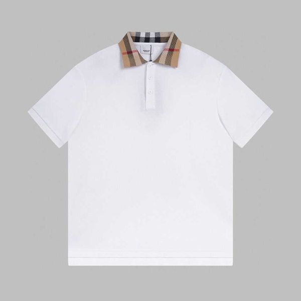 T-shirts pour hommes 23 été nouveau col à carreaux polo à manches courtes simple léger style de luxe beau polo cou en forme de T pièce pour hommes