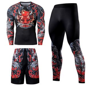 T-shirts pour hommes 23pcs hommes survêtement compression ensemble entraînement vêtements de sport vêtements de sport fitness à manches longues serré taille leggings costumes de sport 230311