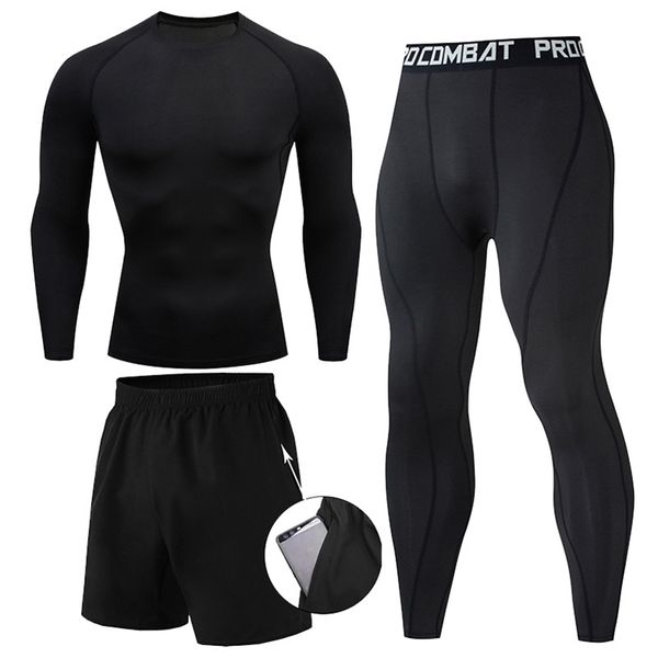 Camisetas de hombre 23 piezas conjuntos traje de boxeo rashguard kit masculino MMA ropa de compresión hombres camiseta de manga larga leggings chándal Sport Suit 220924