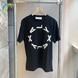 T-shirts pour hommes 23SS ALYX T-shirt imprimé rond Hommes Femmes 1 1 Tissu lourd Coton Noir Top ALYX 1017 9SM Tee Manches courtes Étiquettes intérieures