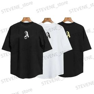 T-shirts hommes 23SS Angels T-shirt d'été doublé imprimé hommes femmes sur ts coton court t-shirt lâche couple petit ami cadeau T240325