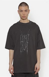 T-shirts pour hommes 23SS Fasion Arnodefrance Liquid Metal Logo Vintage Adf Chemise 1: 1 Haute Qualité Lâche Lavé Casual T-shirts Streetwear