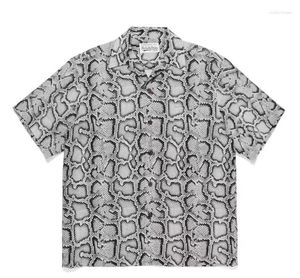 T-shirts pour hommes 23SS Fasion Snake Pattern WACKO MARIA Chemise Hommes Femmes Style d'été Casual Hawaiian Tee Mon Compte Hip Hop