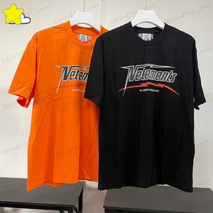 T-shirts pour hommes 23SS New HI-SPEED Orange Noir T Shirt Hommes Femmes 1 1 Classic Print VTM Tee Oversized Short Sleeve T230412