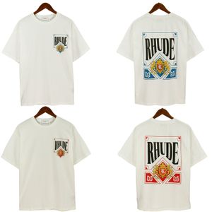T-shirts pour hommes 23SS RHUDE T-shirt de haute qualité pour hommes Spring Automne Lettre imprimé Sleeve courte Us Taille M xxl