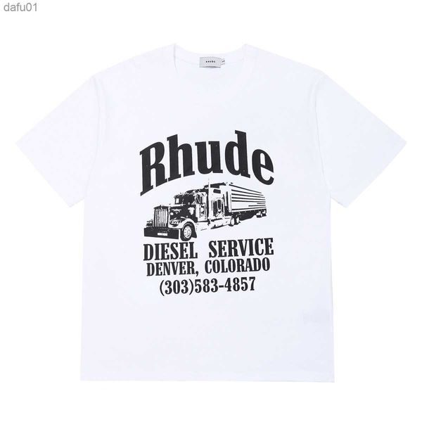 T-shirt da uomo 23SS Rhude T shirt Summer Mens T Shirt Rhude Fashion Causal Men Designer Maniche corte di alta qualità Taglia USA S-XXL L230520
