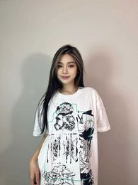 T-shirts voor heren 24 CAVEMPT T-shirt Cyberstijl Graffiti-print Effen Ronde hals Korte mouwen Oversized T-shirt voor heren en dames met halve mouwen J240228