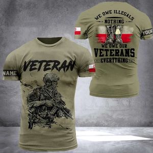 T-shirts voor heren 24 Zomerheren T-shirt 3D Gedrukte heren T-shirt Poolse veteranen korte mouwen heren T-shirt
