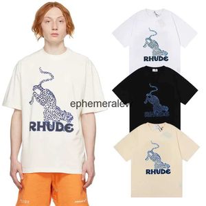 T-shirts pour hommes 24SS Nouvelle mode Casual Motif léopard T-shirt à manches courtes Hommes Hip Hop Top Haute Qualité H240401
