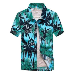 T-shirts masculins 26 couleurs d'été à la mode masculine hawaïenne à manches courtes à manches à noix de coco imprimées décontractées plage ha chemise plus taille 5xl s2452406 s2452408