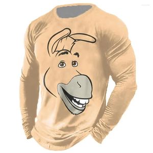 T-shirts hommes 3D animal imprimé t-shirt de haute qualité t-shirt hommes à manches longues surdimensionné top vêtements décontractés mâle o-cou streetwear