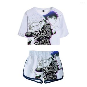 Heren t shirts 3D anime jiu-jitsu kaisen meisje tweedelig zomer korte t-shirt shorts vrouwelijke casual straat sportkleding tops en broek