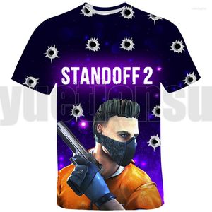 T-shirts pour hommes 3D Anime Standoff 2 Shirt Homme Vêtements Jeu de tir Été Manches courtes Tee Tops Adolescent Surdimensionné Streetwear Enfants Harajuku