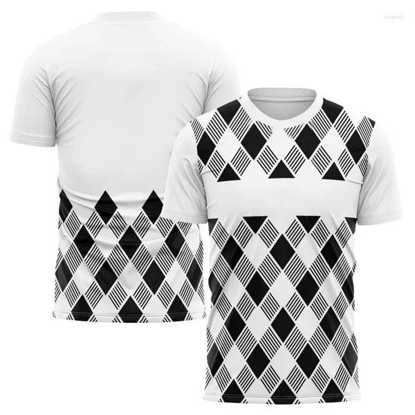 T-shirts pour hommes T-shirt à rayures dégradées 3D Chemise d'impression en plein air Badminton Tennis de table Vêtements d'entraînement Mode Haut à col rond T-shirt de sport d'été