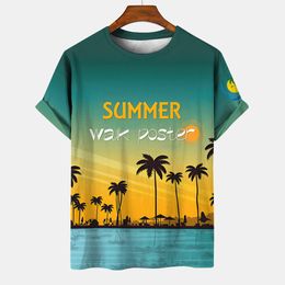 Camisetas para hombre 3D Hawaii Beach Coconut Tree Camiseta para hombre Tallas grandes Ropa divertida para hombre Moda Verano Camiseta de manga corta Vendedor 230620