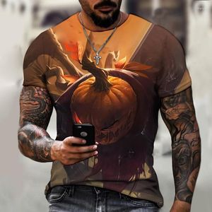 Camisetas de hombre 3d serie de terror impresa verano cuello redondo manga corta moda Halloween suelta Casual estilo Harajuku camiseta de talla grande