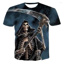 Heren t shirts 3D horror t-shirt streetwear skelet grappige man mannen kleding kleding korte mouw hiphop