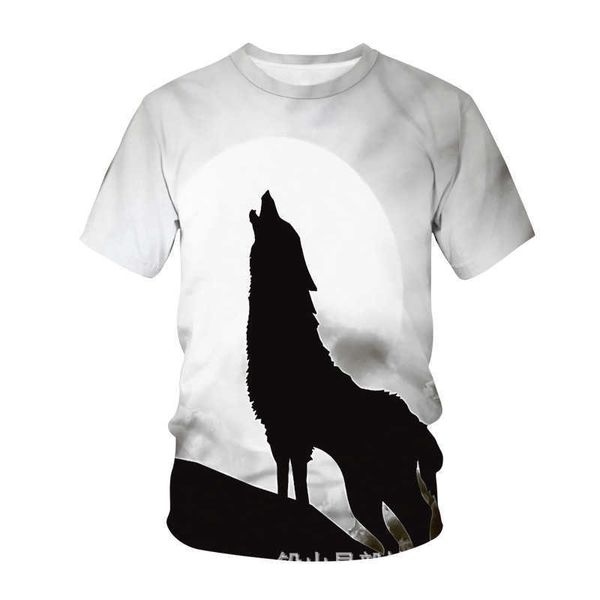 T-shirts pour hommes T-shirt pour hommes 3D Animal Wolf Cool Col rond Manches courtes