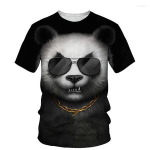 Heren t shirts 3D panda print t-shirt mannen 2023 zomer o nek korte mouw T-tops tops mode stijl mannelijke kleding dagelijkse casual grappige t-shirts