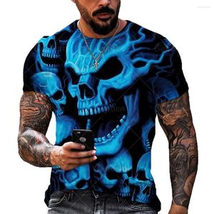 T-shirts pour hommes 3d Pirnt Horror Skull T-Shirt Style Punk Retro Oversized Street Clothes Loose Top Summer