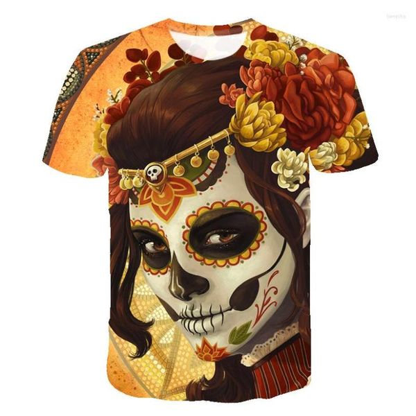 T-shirts pour hommes T-shirt d'impression 3D T-shirt de crâne Hommes Cosplay Vêtements T-shirts T-shirts drôles colorés T-shirts décontractés Streetwear à manches courtes Été 6XL