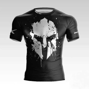 T-shirts pour hommes 3D Imprimer Warrior Casque T-shirt d'entraînement drôle Gym Chemises de haute qualité Fibre de lait Mens manches courtes Muscle Man Tough Guy Tshirt