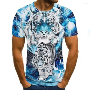 Heren t shirts 3d print dier tijger leeuw gezicht man's t-shirt los casual majestueuze zomerse mode shirt harajuku oversized
