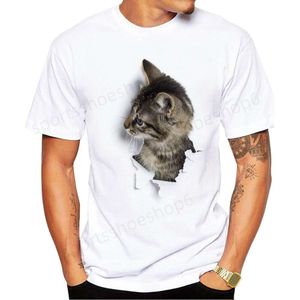 T-shirts pour hommes T-shirts de chats imprimés en 3D pour hommes, femmes et enfants, famille mignonne, t-shirts à manches courtes, hauts décontractés d'été