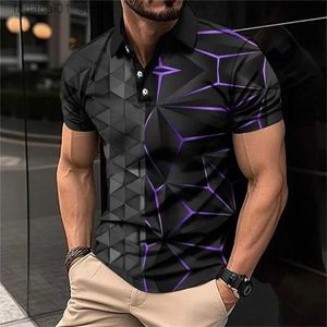 T-shirts voor heren 3D Gedrukt Mens Polo Shirt Fashion Business Casual Street Clothing Ademend zomer Rapel Korte Mouwen TopQ240426