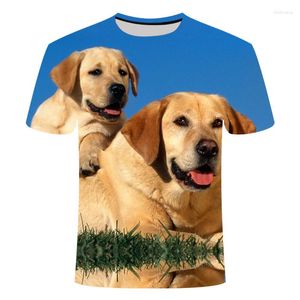 Heren t shirts 3D geprinte huisdier dog t-shirts labrador retriever groot t-shirt patroon kan worden aangepast aan kind en volwassen maat 4-20 jaar
