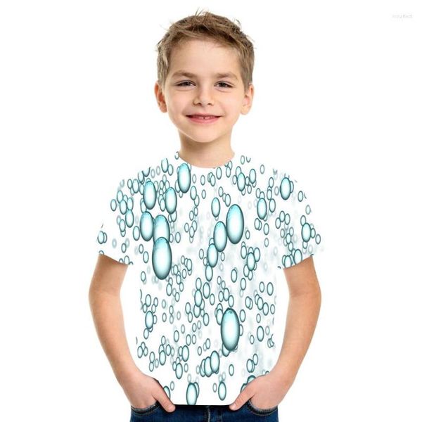 T-shirts pour hommes 3d imprimé à manches courtes col rond T-shirt mode décontracté bulle goutte d'eau haut vêtements