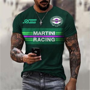 T-shirts pour hommes T-shirts imprimés en 3D MARTINI RACING col rond à manches courtes pour hommes hauts d'été surdimensionnés respirants